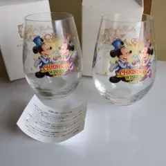 ミッキー＆ミニー　グラス　クリスマス2013 ミラコスタ限定　ディズニー　未使用