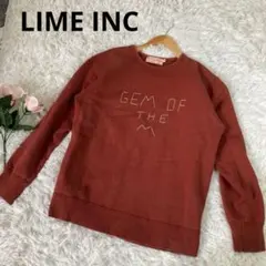LIME INCスウェット　長袖　ロンT 赤茶　Mサイズ△