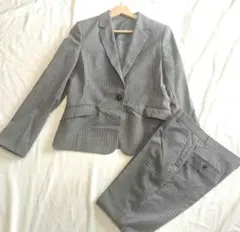 グリーンレーベルリラクシング ストライプ スーツ セットアップ パンツ　グレー