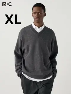 UNIQLO C 2024AW リラックスVネックセーター グレー　XL