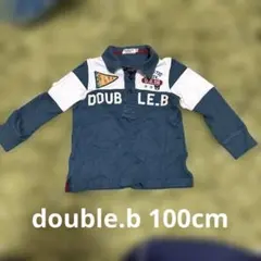 DOUBLE.B 長袖ポロシャツ 100cm ダークグリーン