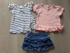 女の子 Tシャツ パンツ　80cm　3枚セットのサムネイル