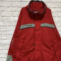 コロンビア　マウンテンパーカー　レッドXL ロゴ刺繍アウトドア912