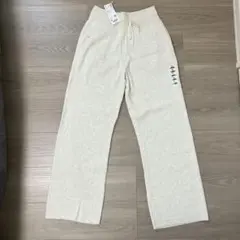 【タグ付新品未使用品】ユニクロ　ウォッシャブルニットリブパンツ　ナチュラル　XL