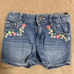 本日限定価格 babyGAP ショート デニム ハーフパンツ 花柄 110cm
