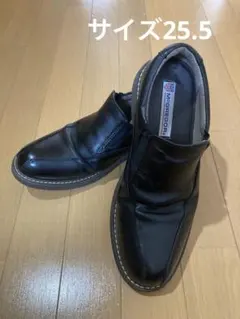 MCGREGOR 25.5ブラックレザースリッポンドレスシューズ