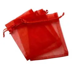 オーガンジー巾着袋　9×12cm 20枚　レッド