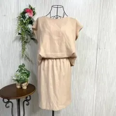 LABORATORY WORK ベージュ ノースリーブ ドレープワンピース M