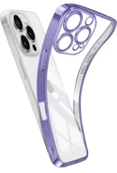 iPhone 16 Pro ケースクリア耐衝撃衝撃吸収ストラップホール付パープル