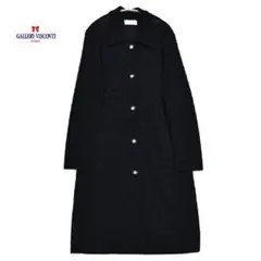 ギャラリービスコンティ ロングコート ステンカラー　透け感　立体波柄うねうね