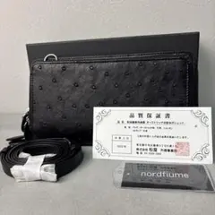 未使用品✨松屋 nordfiume オーストリッチ ショルダーウォレット 本革