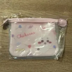 【新品未使用】　クリアポーチミニ　フラット　mitte ちいかわ　ピンク