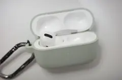 AirPods Pro ケース グレー シリコン カラビナ付き