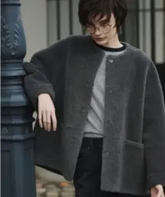 Mila owen コクーンシルエットショート丈ボアコート