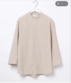 ADAM ET ROPE アダムエロペ バンドカラーシャツ 9分袖吸汗速乾