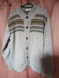 Y*T様 Crocodileクロコダイル グレー ノルディック柄 カーディガン