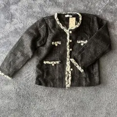 新品未使用★ツイードジャケット アウター ブラックツイード フォーマル