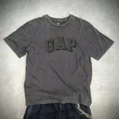 美品 Y2K OLD GAP Faded Grey Logo Tee 00s L