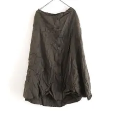 【春服】ロングスカート カーキ レディース フレア カジュアル 前ボタン 無地