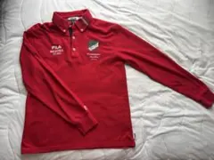 FILA 長袖ラガーシャツ　ポロシャツ　赤　Mサイズ