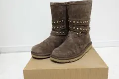 UGG × Jimmy Choo ムートンブーツ グレー JPN24 スタッズ