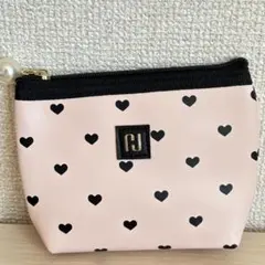 ジルスチュアート　ハート柄　ポーチ　ピンク　パール　ブラック