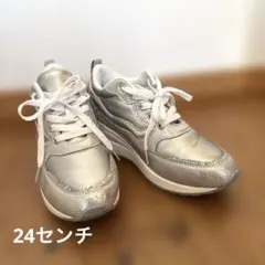 厚底シルバー スニーカー　LLのサムネイル