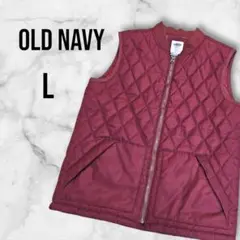 90s OLD NAVY 中綿 キルティングベスト L ボルドー 古着