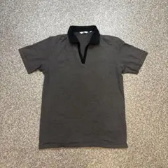 【300円オークション】22ss UNIQLO ポロシャツ グレー ボーダーのサムネイル