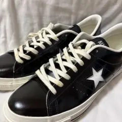 【レザー　日本製】コンバース ワンスター　黒×白　91/2 converse