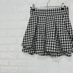 【INGNI】千鳥格子柄 ダブルフリル ミニスカート F バックゴム 美脚