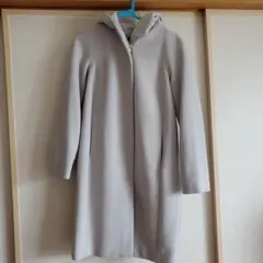 トゥモローランド　フード付きコート　ライトグレー