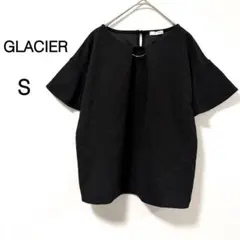 【グラシア】カットソー 半袖 オフィス 上品 メタルパーツ ブラック Sのサムネイル