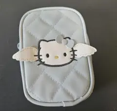 キティ　刺繍ライトブルーポーチ
