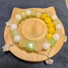 カラフルビーズのハンドメイド二重ブレスレット