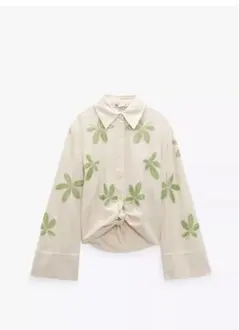 ZARA ノット エンブロイダリーシャツ