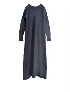 coen コーエン 異素材 ニットワンピース 黒 ポケット付 Mサイズ