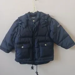 ネイビー ダウンコート フード付き 取り外し可能な袖