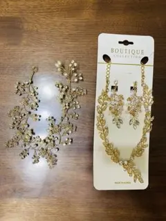 ヘッドドレス&ネックレス&イヤリング3点セット