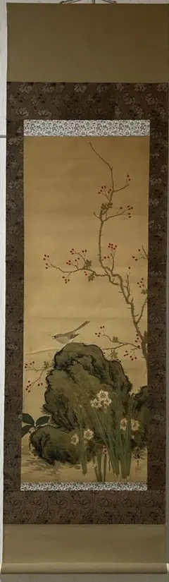 美品 掛け軸 酒井抱一筆 立葵紫陽花蜻蛉図 印刷 花鳥12カ月 - メルカリ