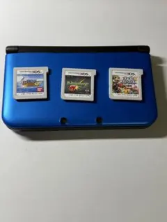 ニンテンドー3DS LL ブルー 動作確認済み⭐️4GB付　ゲーム3本カセット付属
