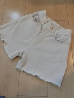 グローバルワーク ホワイト デニムショートパンツ150cm