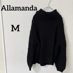 Allamanda 【M】アラマンダ ケーブル編み オフタートルニット ブラック