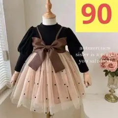 ワンピース 子供服 可愛い お洒落 水玉 長袖 インポート 人気