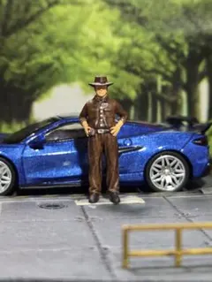 塗装品　1/64　フィギュア　保安官風の男性　ミニチュア　ミニカー　ジオラマ用