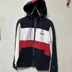 Tommy Hilfiger フルジップパーカー ネイビー/ホワイト/レッド