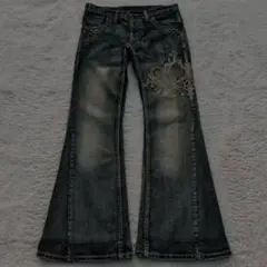 Y2K Flare Denim Opium Style Faded Opium