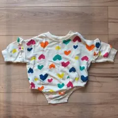 【70サイズ】ハート柄ロンパース