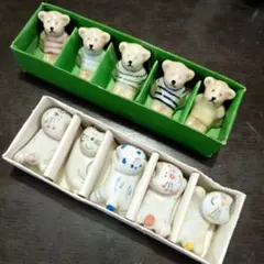 箸置き2セット(クマ5こ、ネコ5こ)