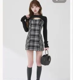 ニットボレロダブルチェックミニワンピース FreeL Darich ダーリッチ